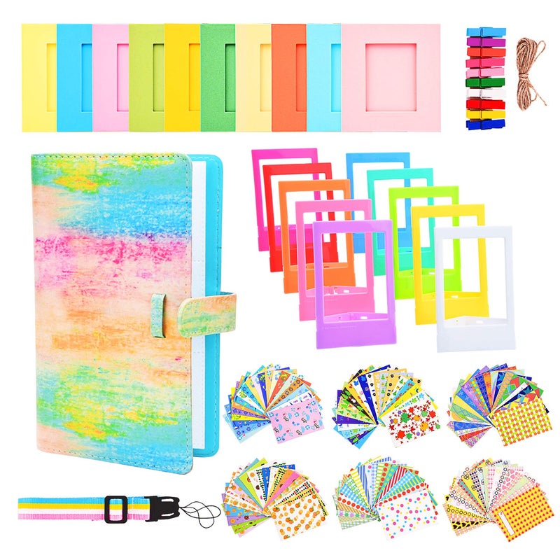 Sunmns Accessories Bundle Kit Set Compatible with Fujifilm Instax Mini 12 11 9 90 70 Films, Accessory Include Album, Film Stickers, Desk Frames, Hanging Frame, Strap (Rainbow) - Image 1